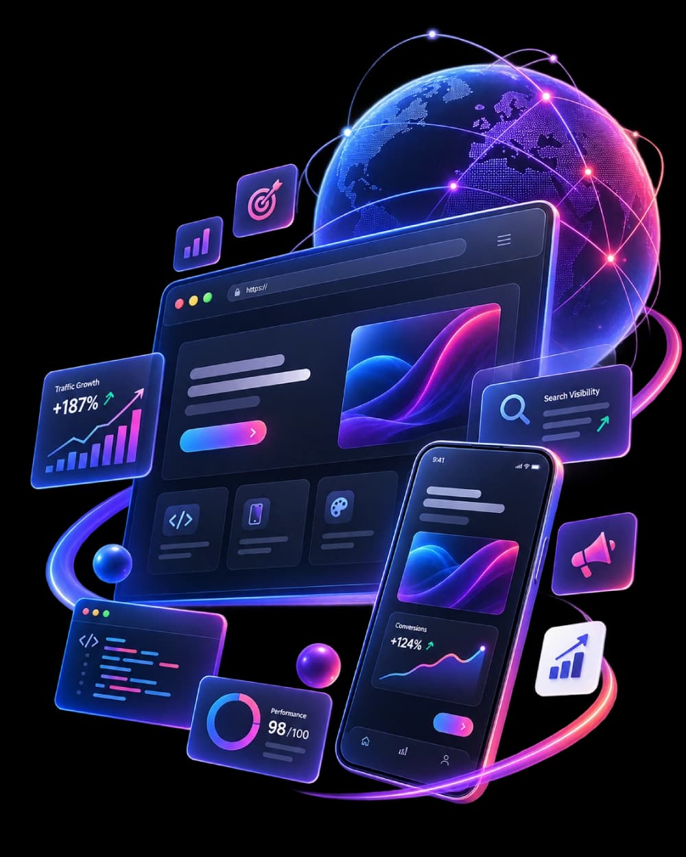 Connected website, mobile, search and digital growth experience