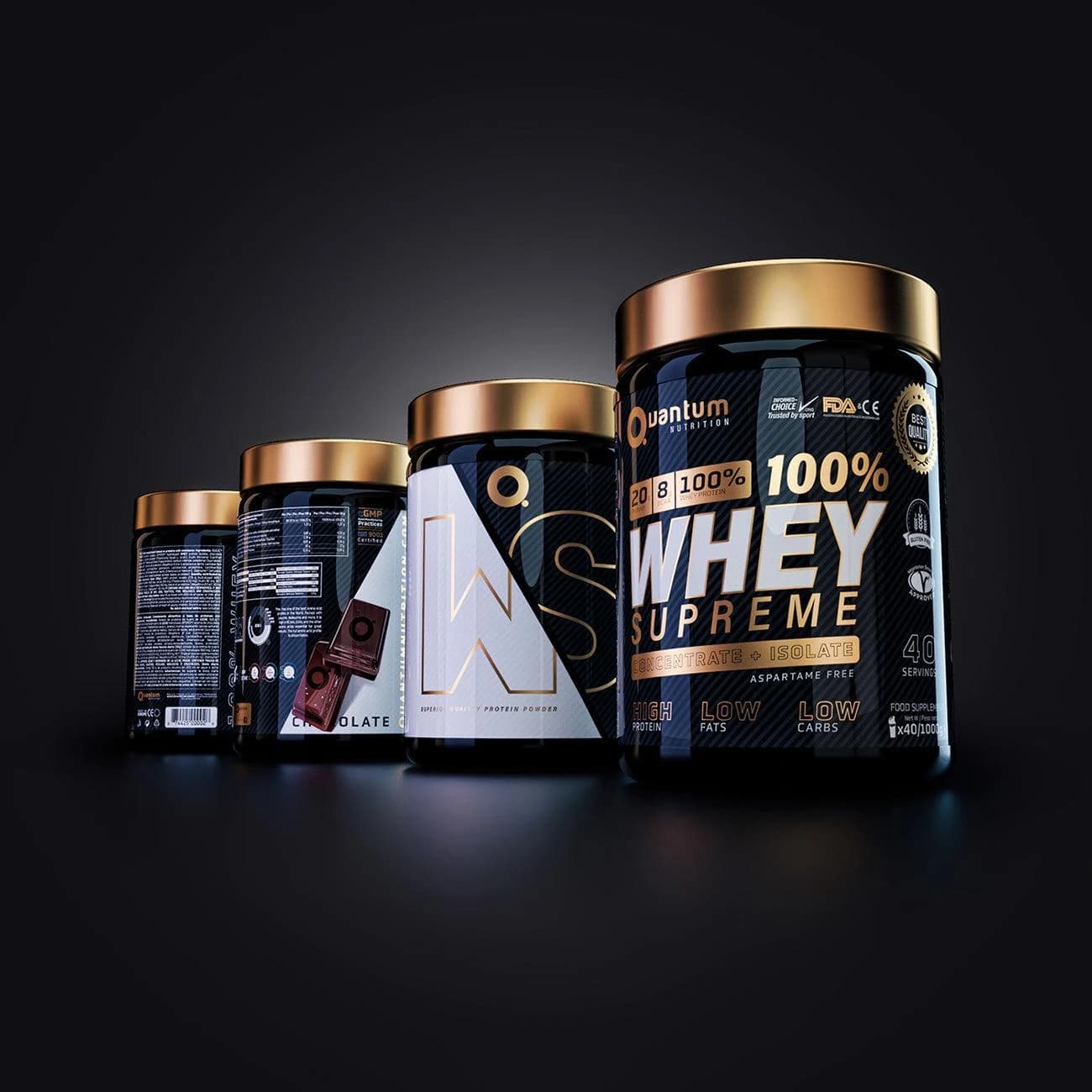 Purposefully composed sports-nutrition product advertising creative